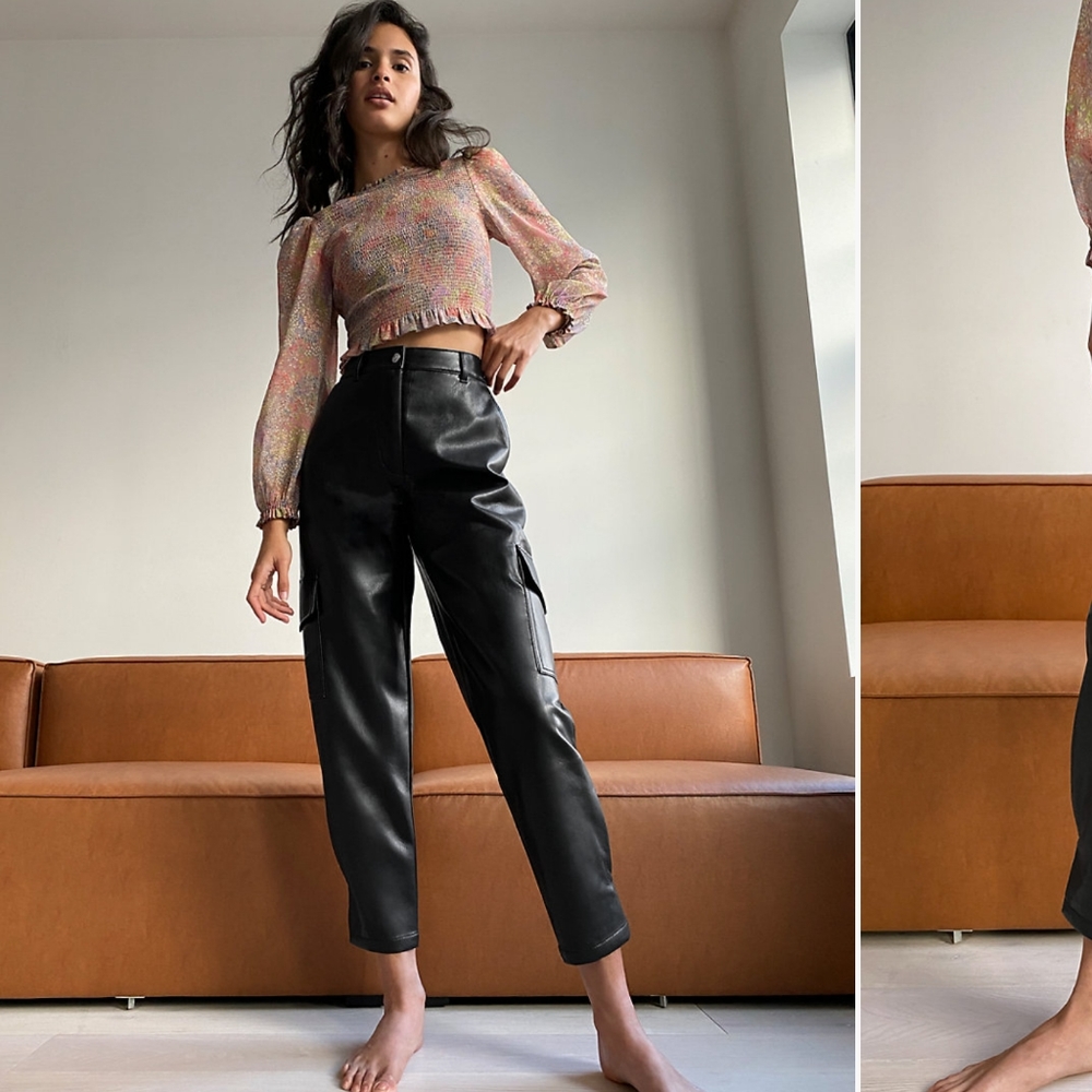 Aritzia Wilfred Modern Cargo Pant Vegan Leather